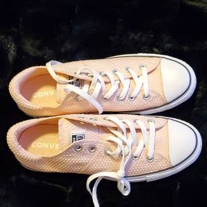 Pink Converse with diamond pattern